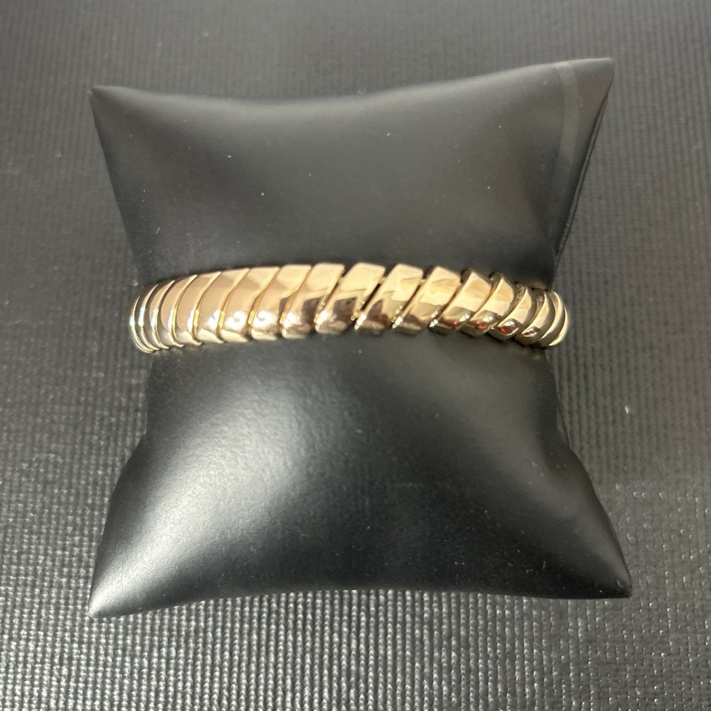 J. Crew Gold Ribbed Expandable Bracelet